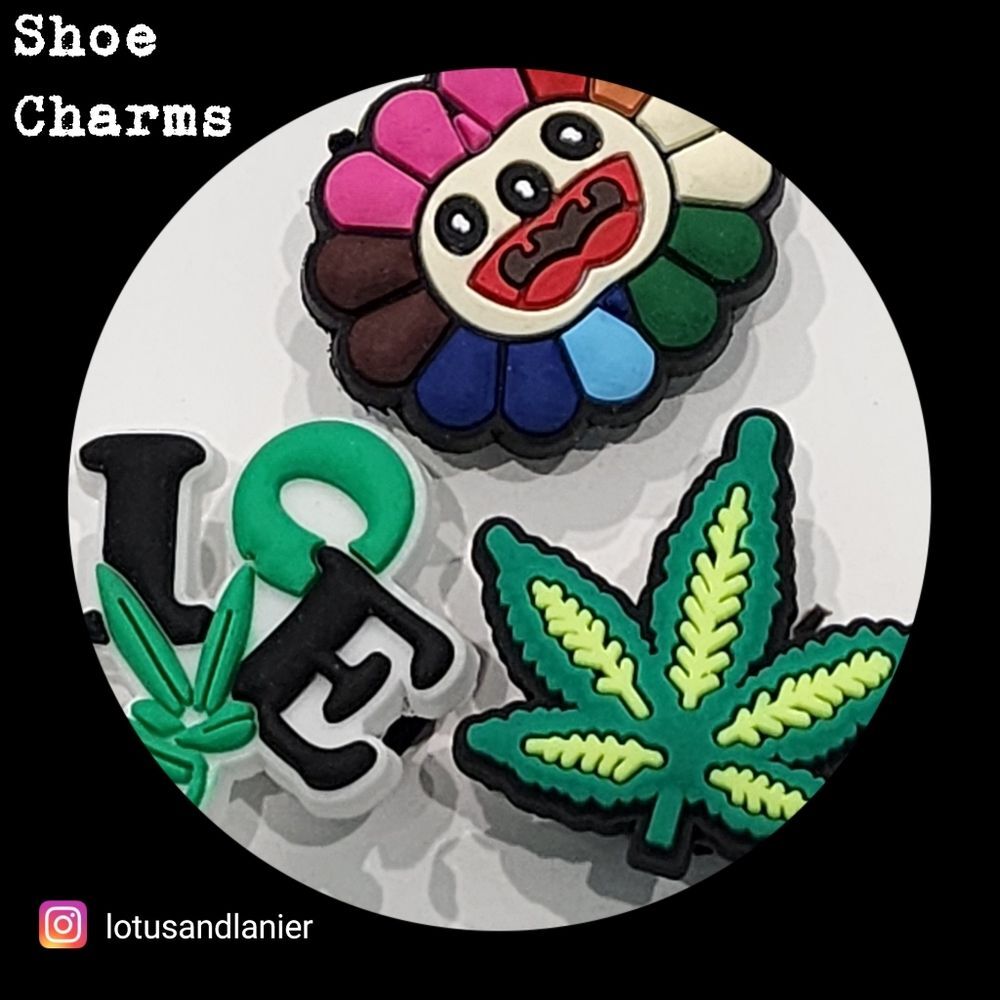 Shoe Charms "Weed" Charms Set of 3
